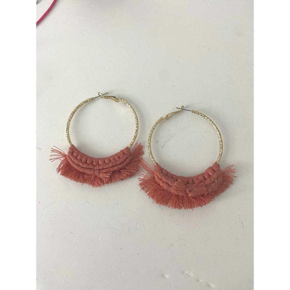 macrame hoop earrings